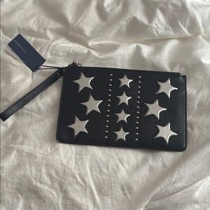 Rebecca Minkoff Black Wristlet with Silver Star Accents